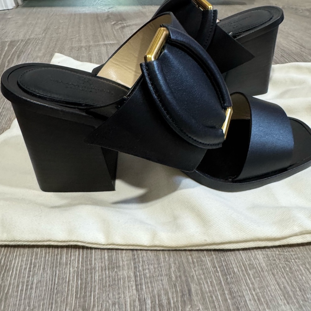 Banana Republic Black Block Heel Mules